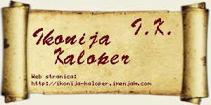 Ikonija Kaloper vizit kartica